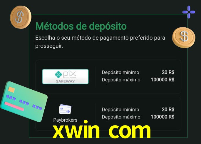 O cassino xwin com oferece uma grande variedade de métodos de pagamento
